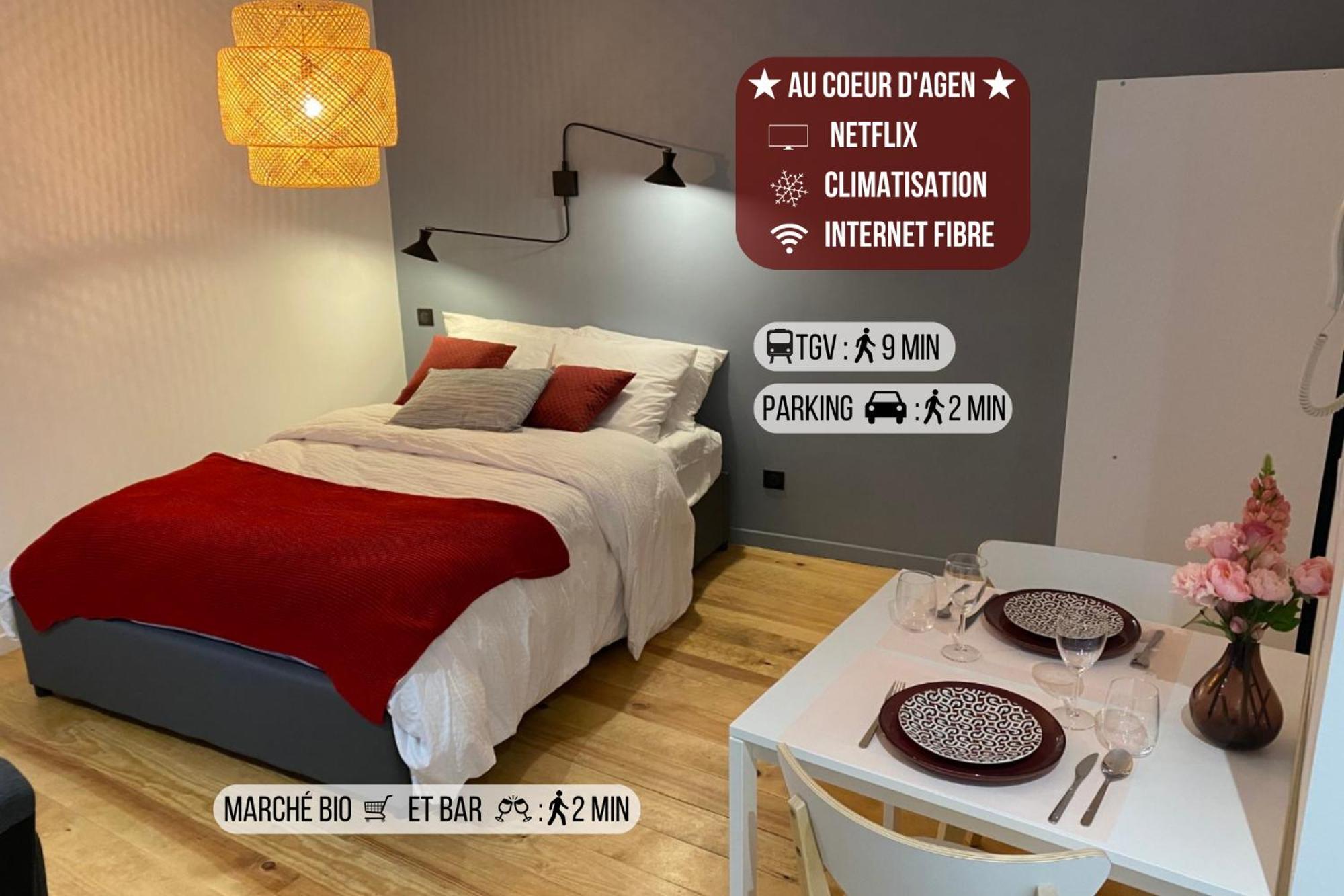 Le Charme - Au Coeur D'Agen - Self Checkin - Wifi - Netflix - Smart Tv - Luqs Fr Lejlighed Eksteriør billede